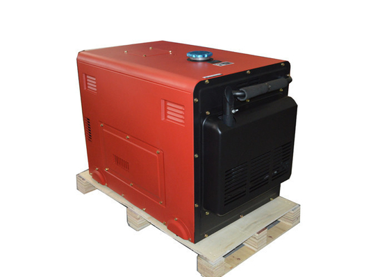 एलेक्ट्रिक पोर्टेबल जेनरेटर 5000W 5 केवीए ध्वनिरोधी प्रकार जनरेटर लाल