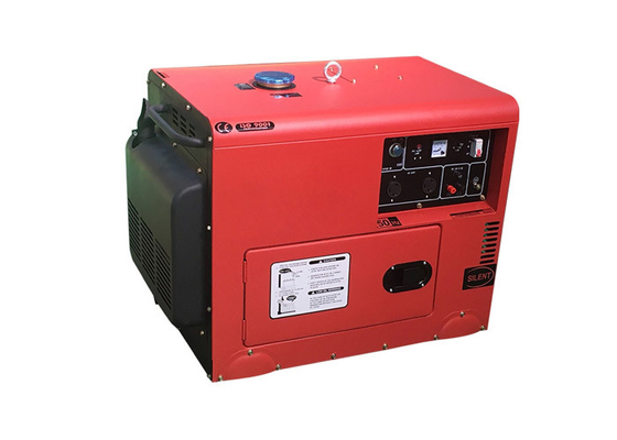 एसी 7.5kva मोटर छोटे पोर्टेबल जेनरेटर, लाल रंग डीजल संचालित जेनरेटर